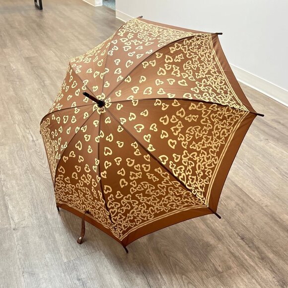Vintage Diane Von Furstenberg Heart Print Umbrella - Picture 1 of 7